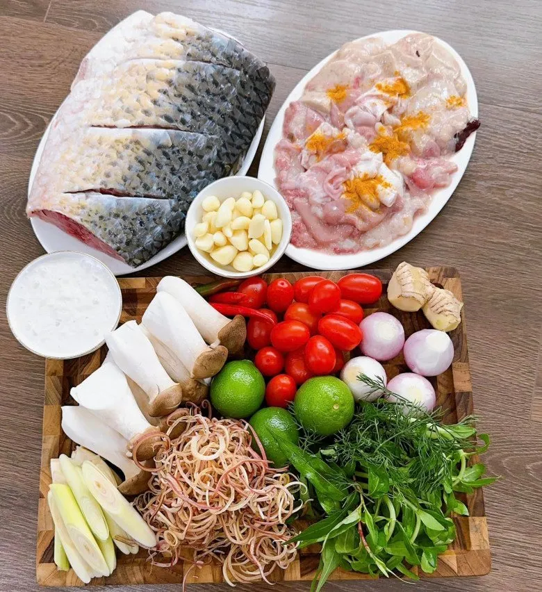 Nguyên liệu làm cá hấp me