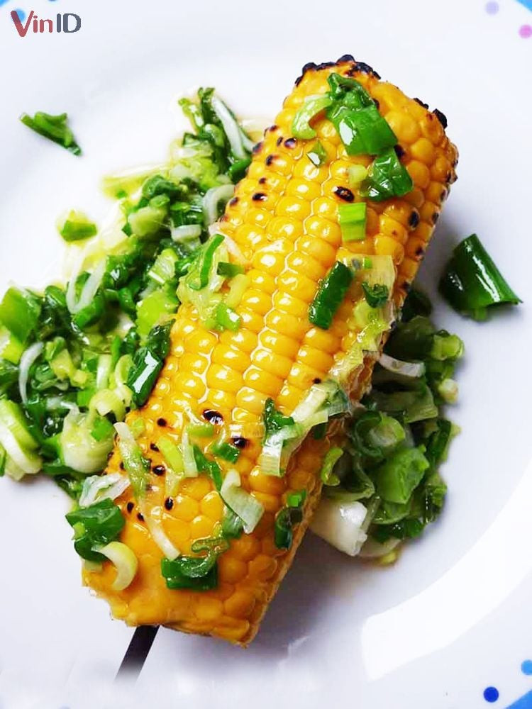 Cách làm bắp nướng mỡ hành chay