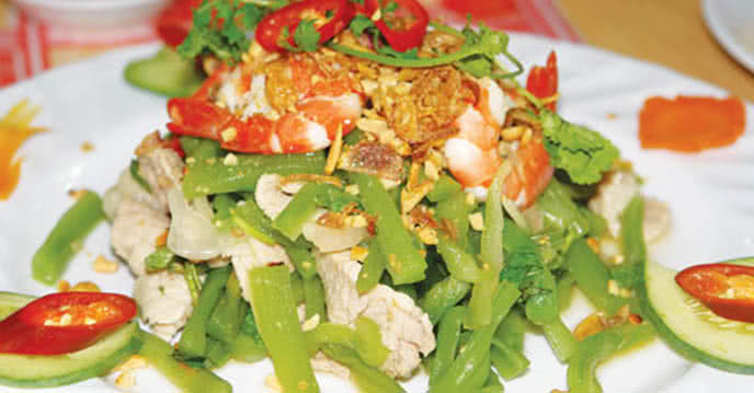 Cách làm gỏi tôm rau răm