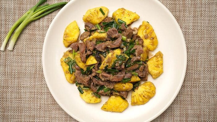 Receta de carne de res con piña tierna y sabrosa para la comida familiar