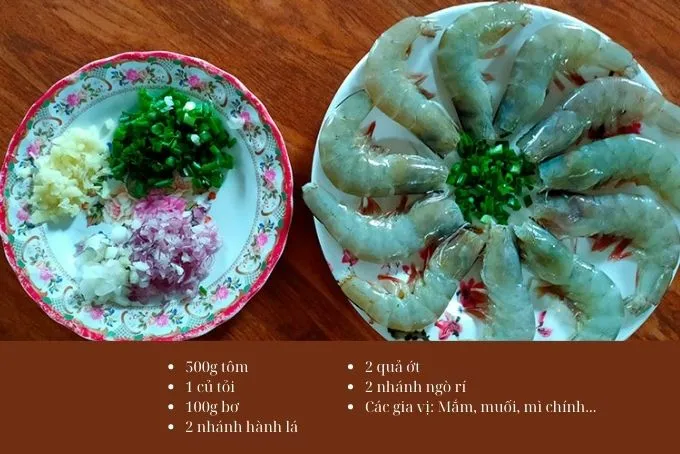 Ingredients for Garlic Butter Fried Shrimp