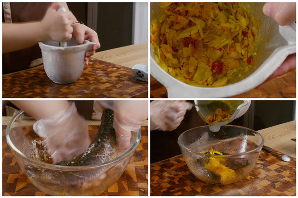 How to marinate steamed fish with gourd