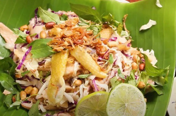 Finished chicken and cabbage salad