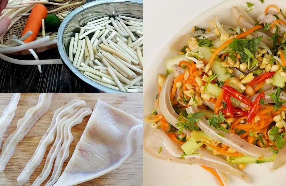 Nguyên liệu làm gỏi ngó sen tai heo