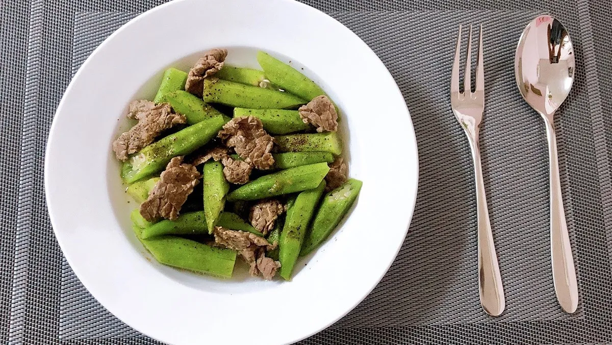 Hình ảnh món thịt bò xào đậu bắp thơm ngon