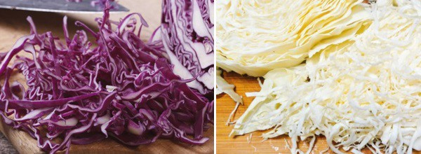 Combining white and purple cabbage