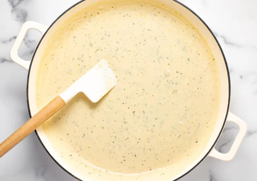 Preparación de la salsa de queso