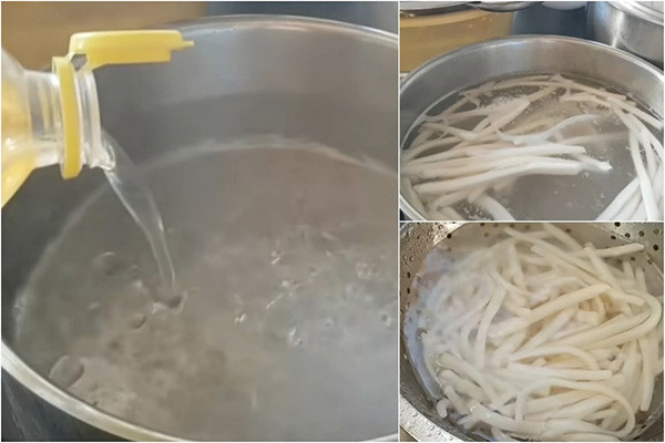Boiling the noodles