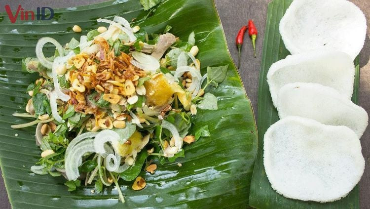 Pork belly and water spinach salad