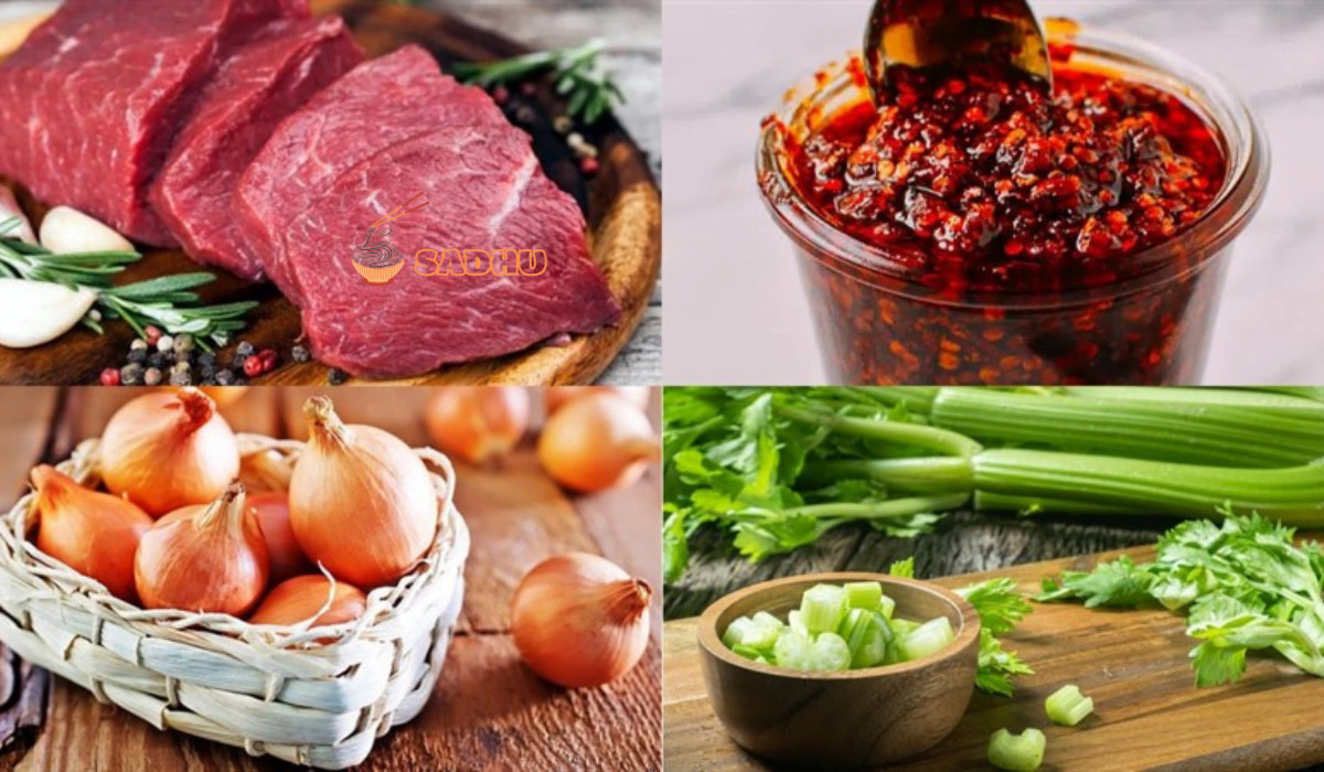 nguyên liệu chính của món bò xào sa tế