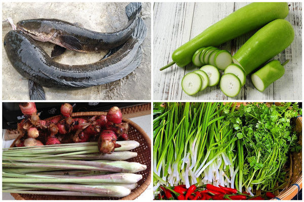 Nguyên liệu chính làm cá hấp bầu