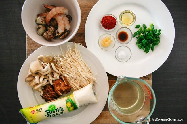 Nguyên liệu làm canh đậu phụ cay