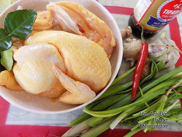 Nguyên liệu làm gà hấp nước mắm