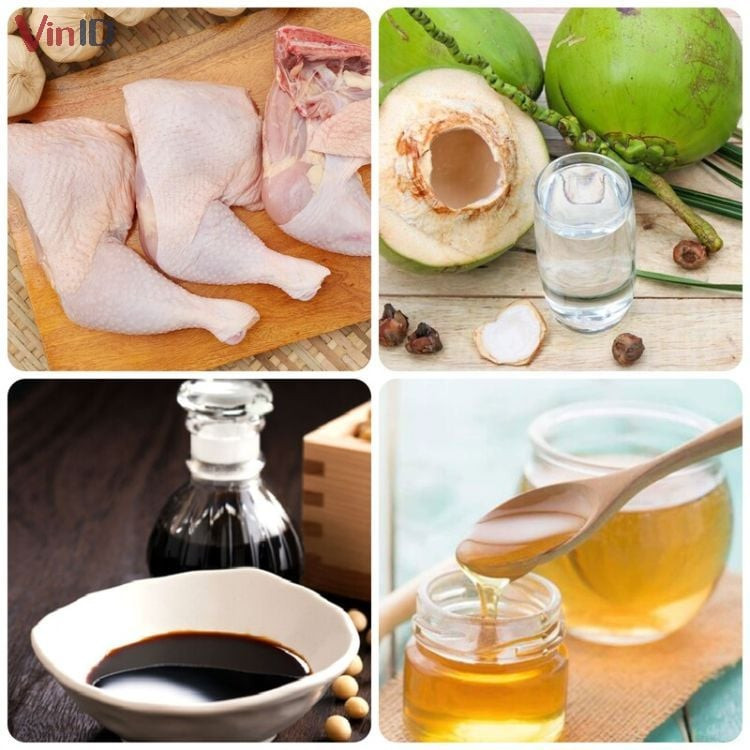 Nguyên liệu làm gà kho nước dừa
