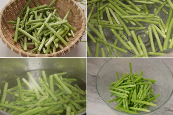 Ingredientes para espárragos salteados con mantequilla y ajo