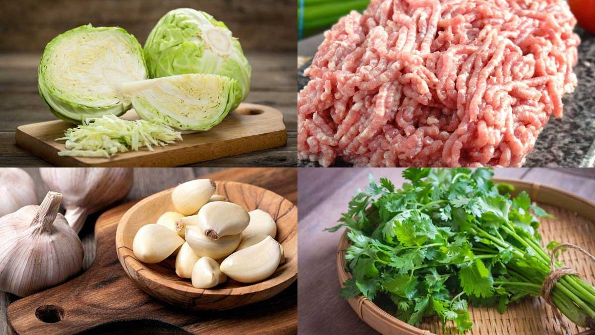 Ingredientes para hacer col salteada con carne