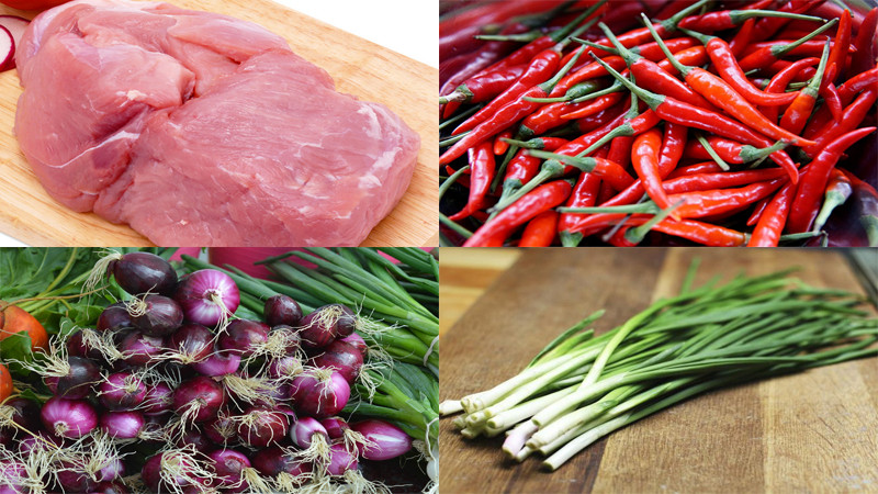 Nguyên liệu làm món thịt kho nước mắm