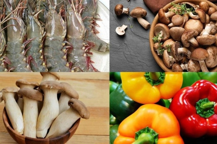 Ingredients for Shrimp and Shiitake Mushroom Stir-Fry