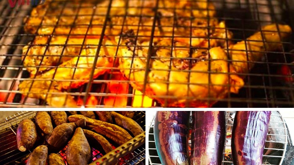 Asar el pollo y otros ingredientes