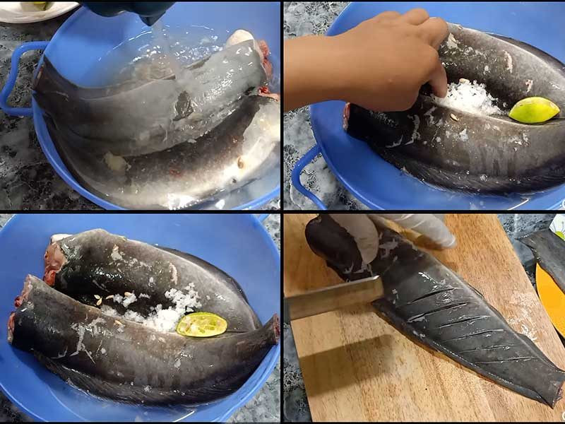 Preparing the catfish