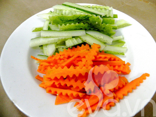 Preparing Cucumber and Carrot