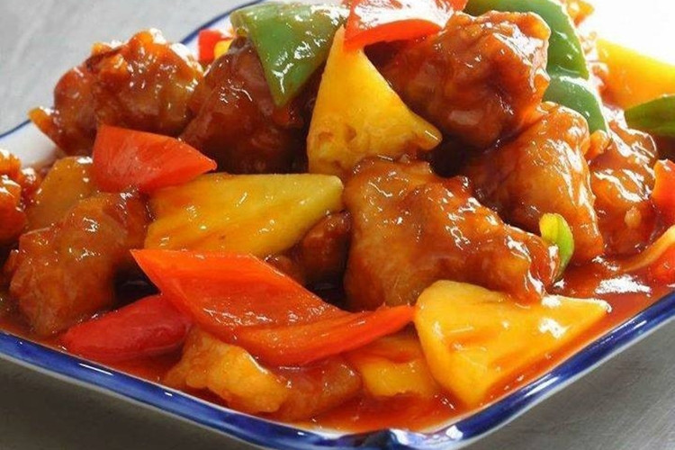 Finished Sweet and Sour Pork Stir-Fry Looks Appealing and Delicious