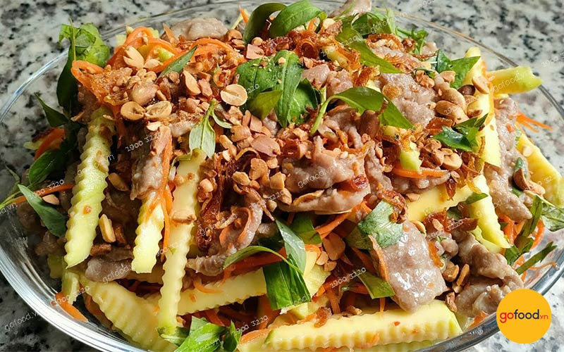 Finished Green Mango Beef Salad