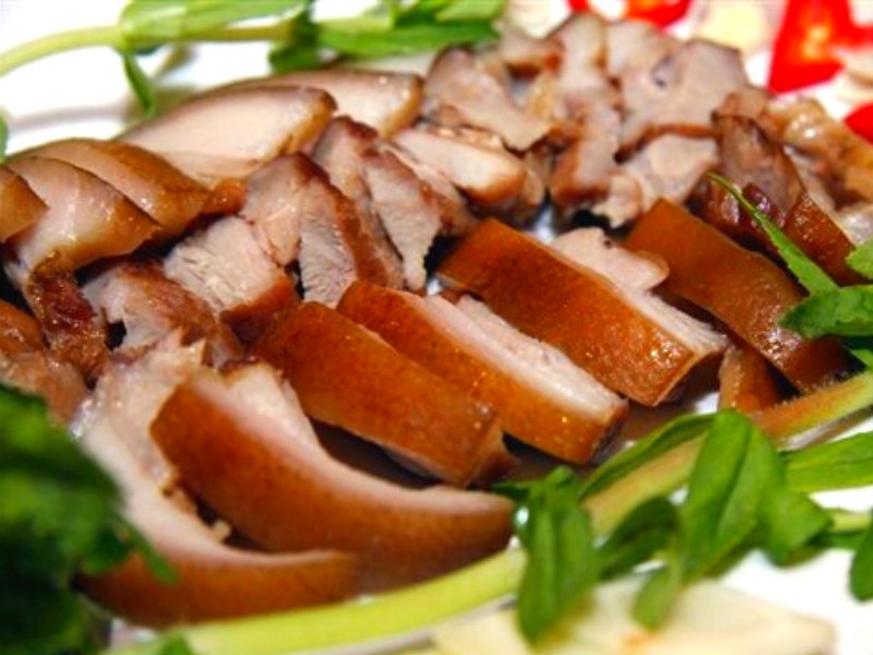 Enjoying Steamed Pork Belly with Fish Sauce