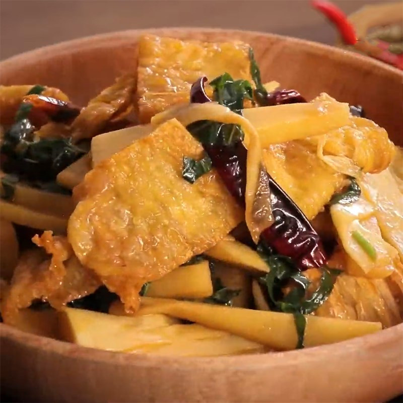 Step 4 Final product of braised tofu skin with bamboo shoots