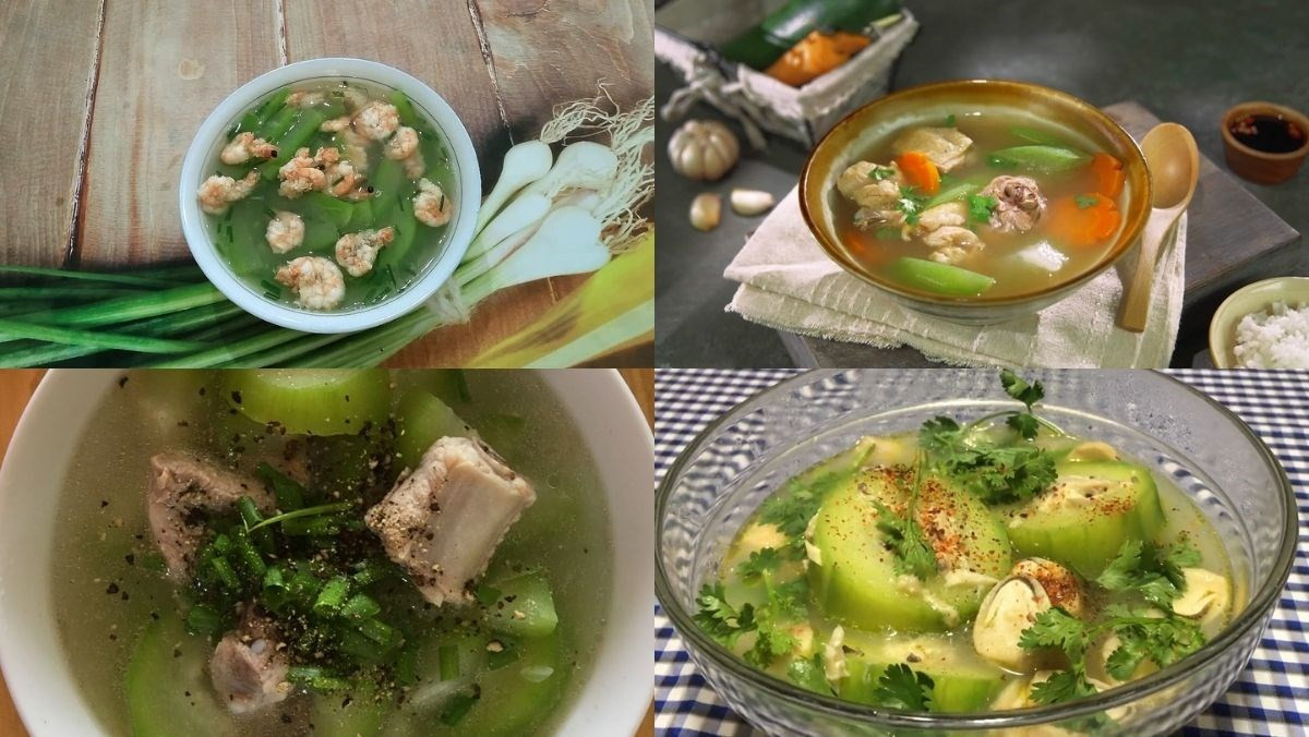 Fresh winter melon and vibrant perilla leaves