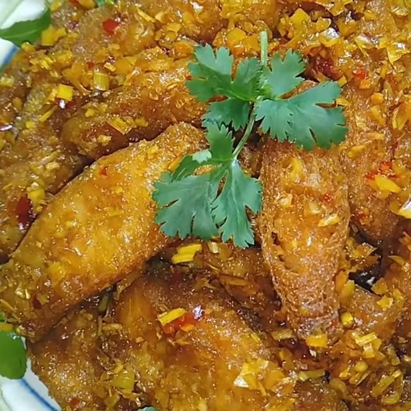 Finished dish of lemongrass chili braised vegetarian ribs