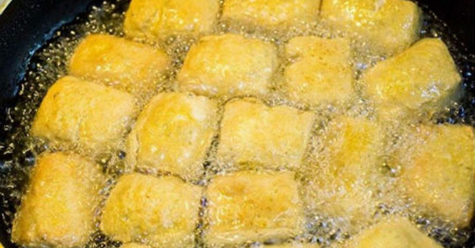 Receta de Ensalada de Loto Vegetariana Tofu Frito