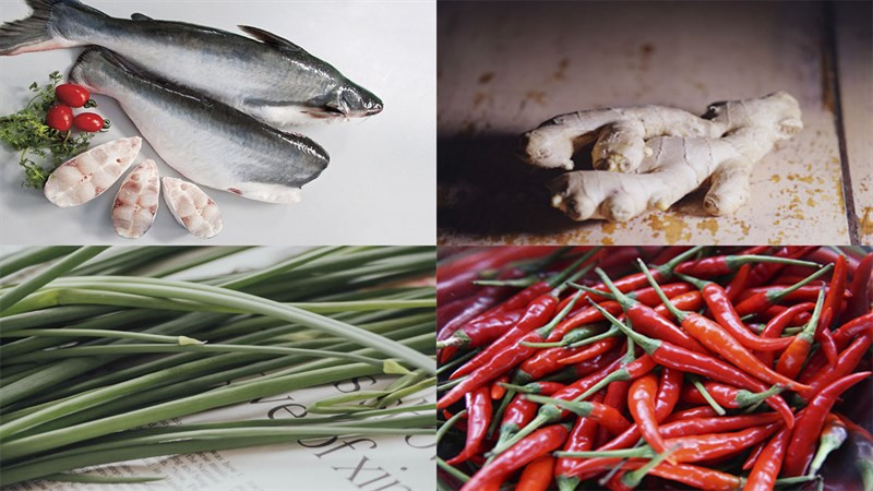 Nguyên liệu làm cá basa hấp tỏi ớt