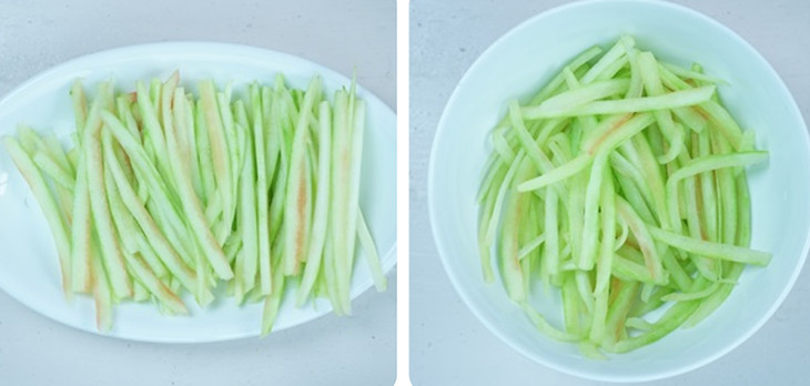 Nguyên liệu làm gỏi dưa hấu vỏ xanh chay