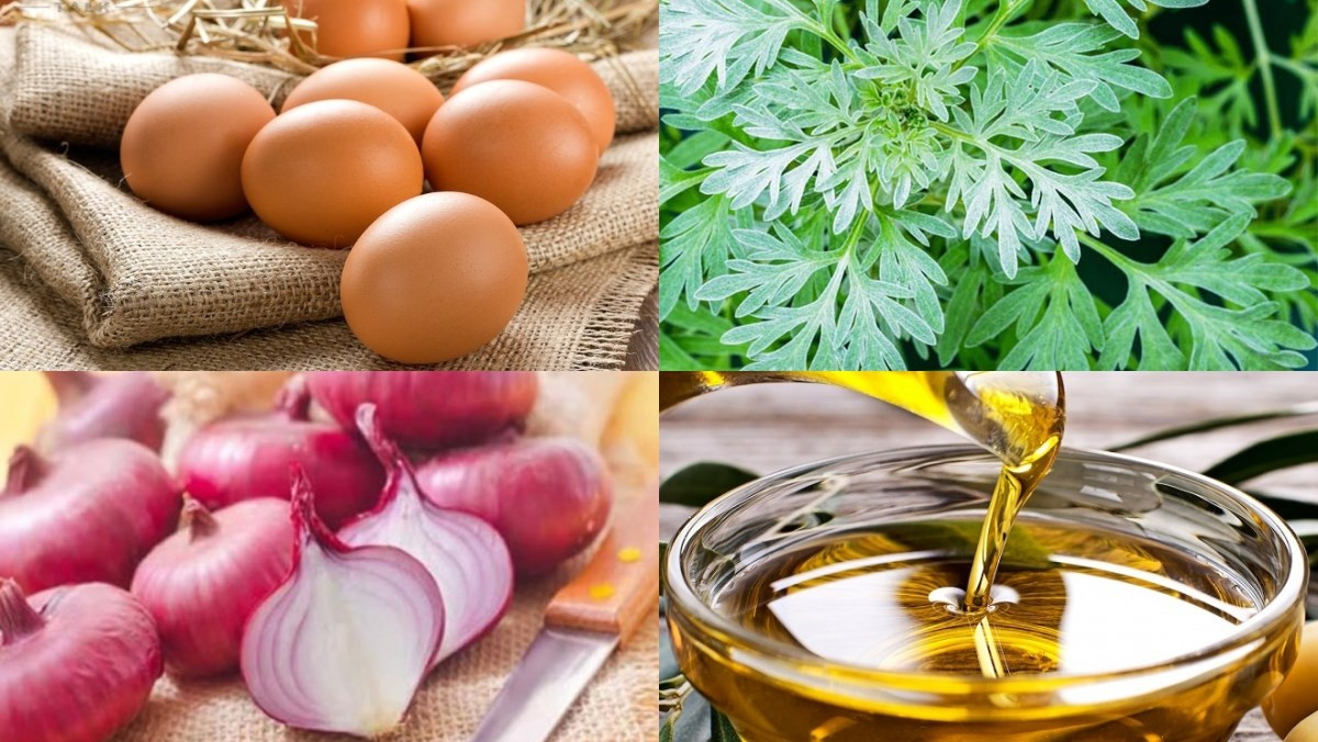 Nguyên liệu làm trứng chiên ngải cứu