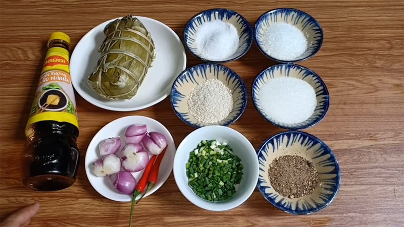 Nguyên liệu món chả chay kho tiêu