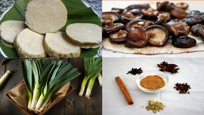 Nguyên liệu món nấm rơm kho chả chay