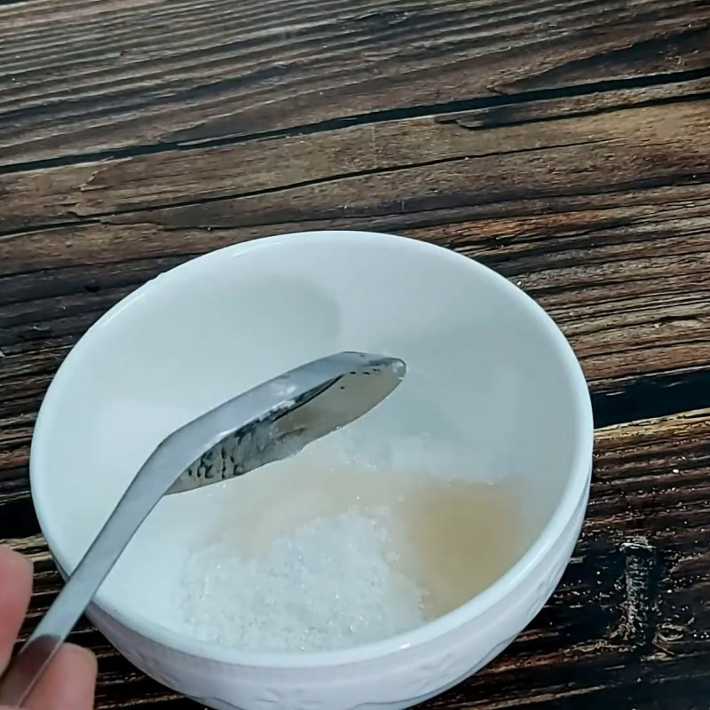 Mixing dressing for vegan water spinach salad