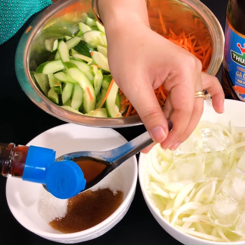 Mixing delicious salad dressing