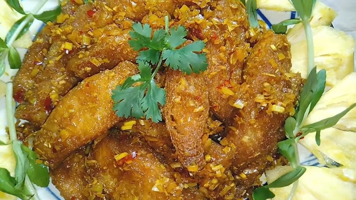 Lemongrass chili braised vegetarian ribs in a white bowl