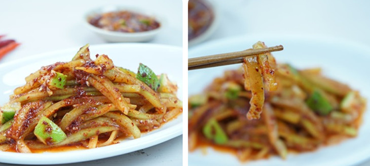 Ensalada de sandía verde vegana terminada