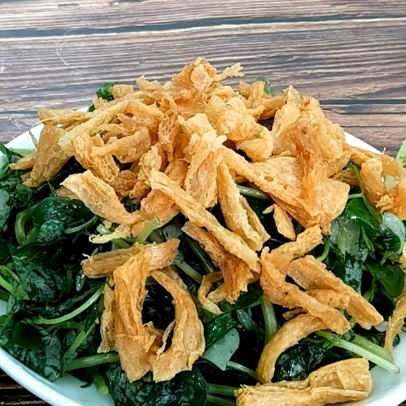 Presenting the vegan water spinach salad
