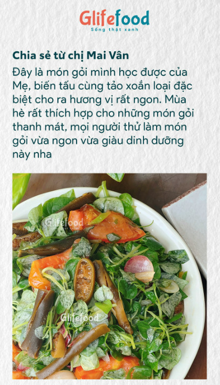 Finished vegan spirulina salad