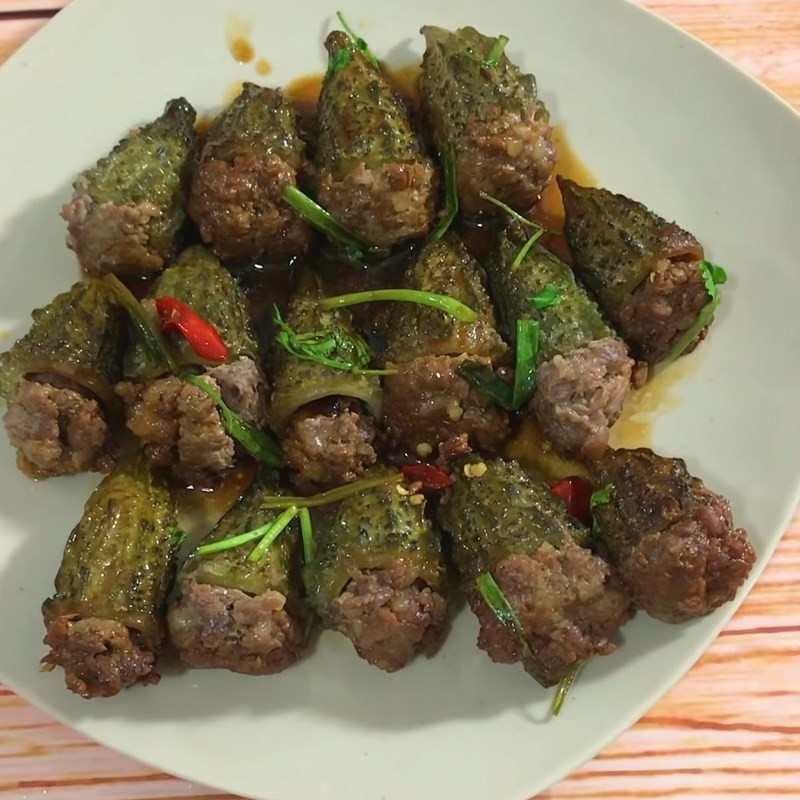 Finished Bitter Melon Braised in Coconut Water