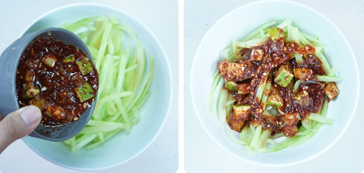 Mezclar la ensalada de sandía