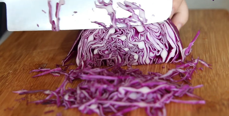 Step 1: Preparing the ingredients for Vegetarian Purple Cabbage Salad