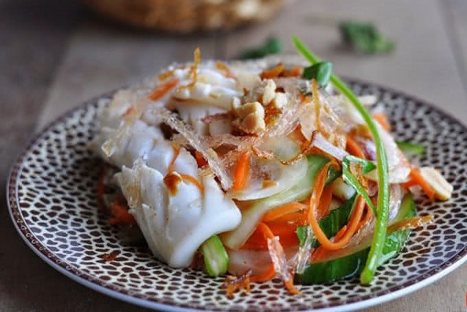 Thành phẩm gỏi mực dưa chuột