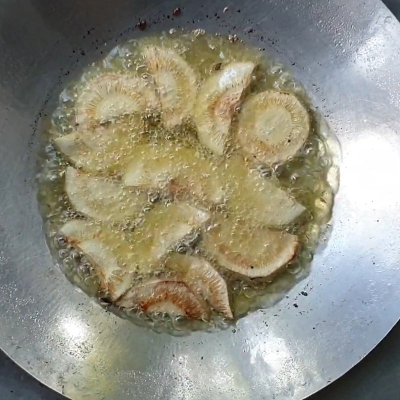 Bước 3 Chiên mít Mít non kho tương bần