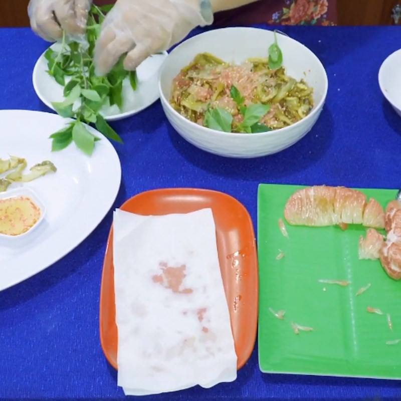 Bước 4 Hoàn thành Gỏi bưởi nấm chay