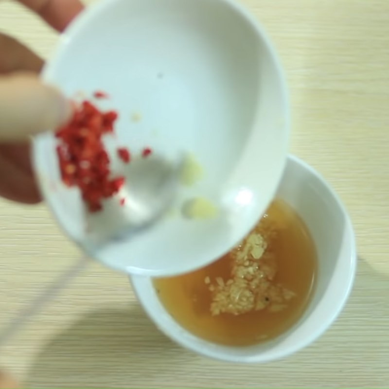 Mixing the dressing for the salad